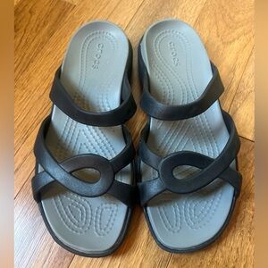 CROCS Meleen Twist Women's Size 6 Black Slip On Comfort Open Toe Sandals